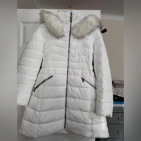 Laundry by Shelli Segal Women's Faux-Fur-Trim Hooded Puffer Coat size M - Picture 6 of 13